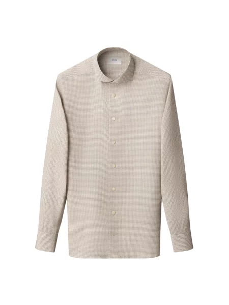 Koszula Eton z twillu beżowa
