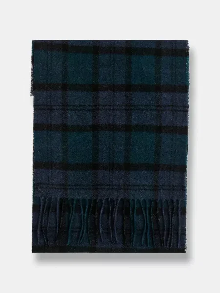 Шерстяной однотонный шарф Barbour