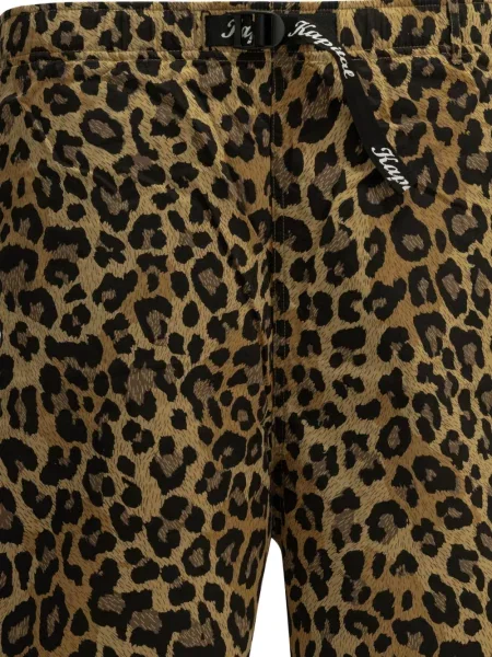 Pantaloni scurți Kapital cu imagine cu model leopard maro