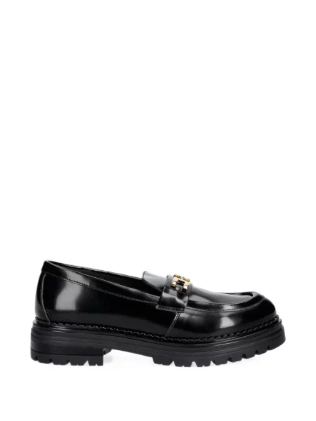 Pantofi loafer Elisabetta Franchi chunky cu autograf negru