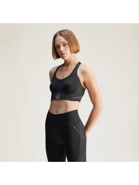 Biustonosz adidas by Stella McCartney TruePace High Support Sports czarny