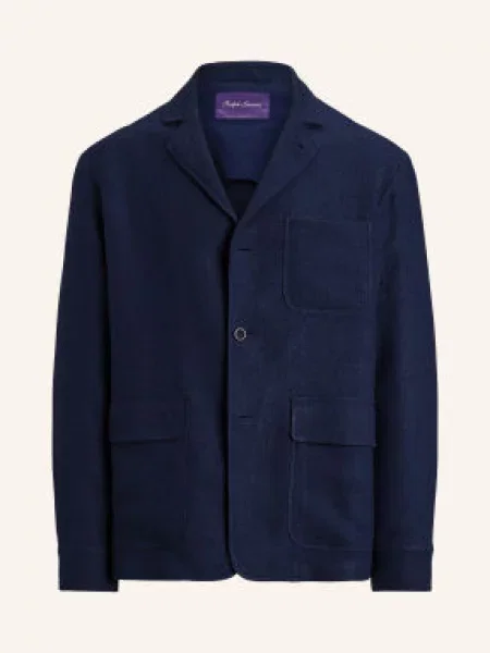 Ralph Lauren Purple Label Marynarka Shirley O Kroju Regular Fit Z Lnu blau fioletowa