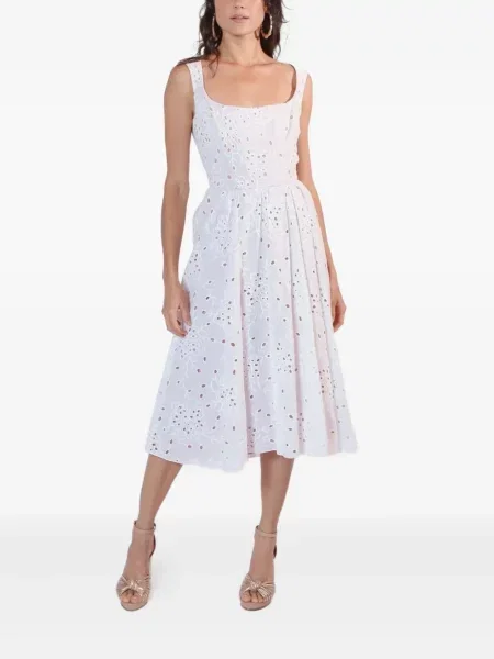 Rochie midi Lethicia Bronstein până la genunchi de costum alb