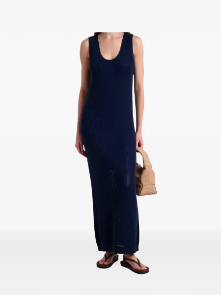 Rochie maxi Brunello Cucinelli tricotate albastru