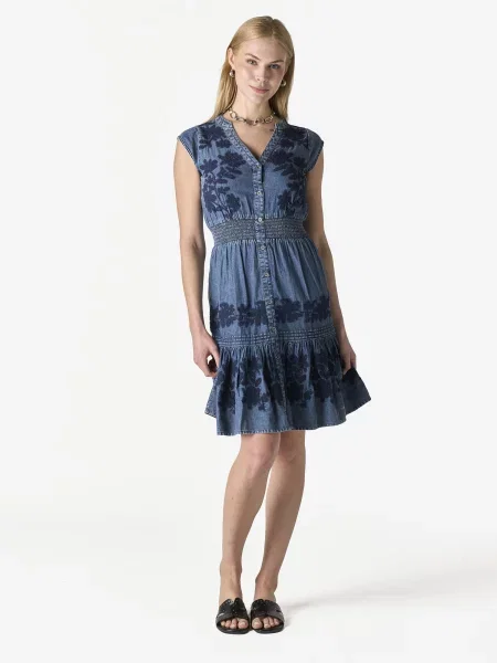 KOROSHI Rochie tip bluză denim / închis albastru