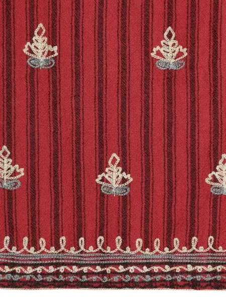 Pantaloni Maison Hotel cu broderie roșu