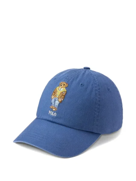 Șapcă Polo Ralph Lauren cu broderie din țesătură twill în carouri albastru