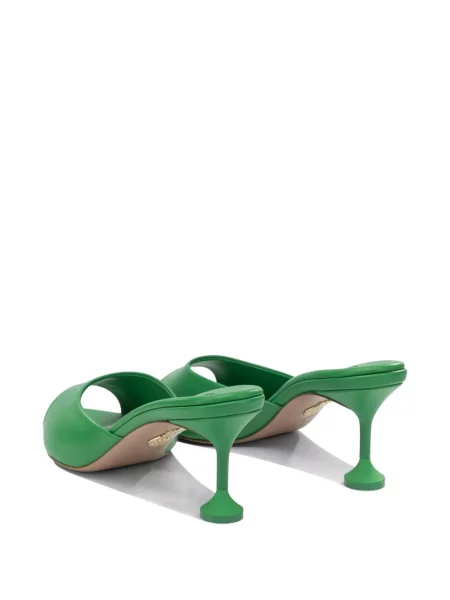 Papuci tip mules Aquazzura din piele verde