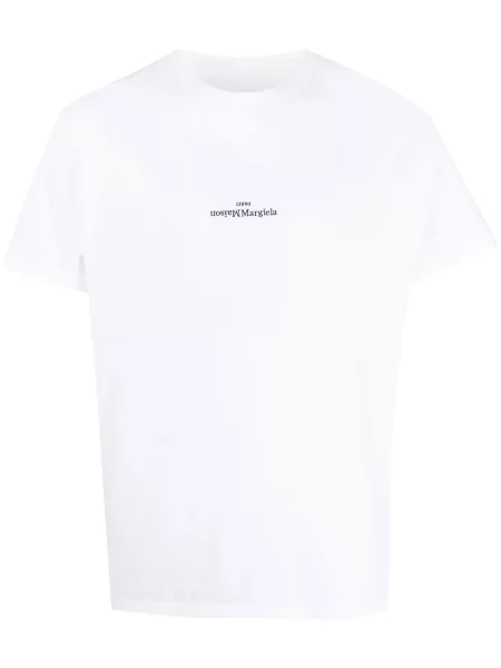 Tricou Maison Margiela cu imagine scurt alb