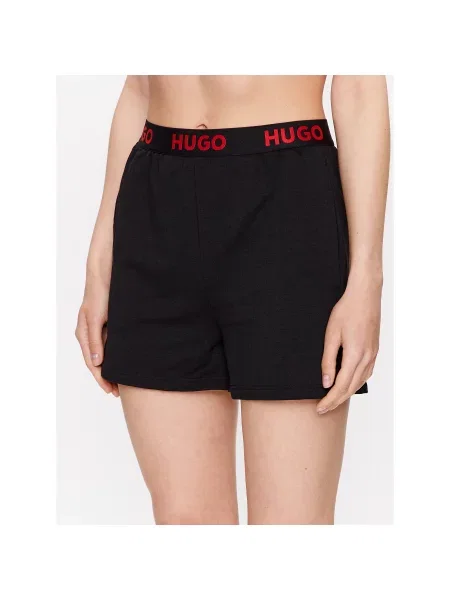 Hugo Kratke hlače pižama Regular Fit črna