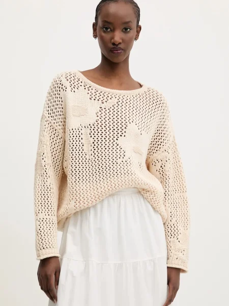 Desigual pulover din amestec de in BRUMA femei light bej