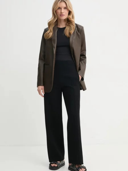 A.L.C. spodnie szerokie high waist czarny