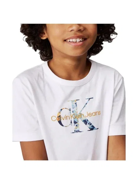 Tricou copii Calvin Klein Jeans alb