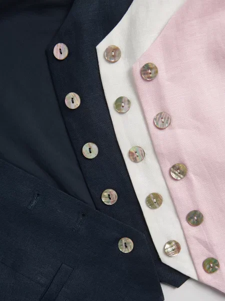 Reserved Лляна жилетка темно-синій синій