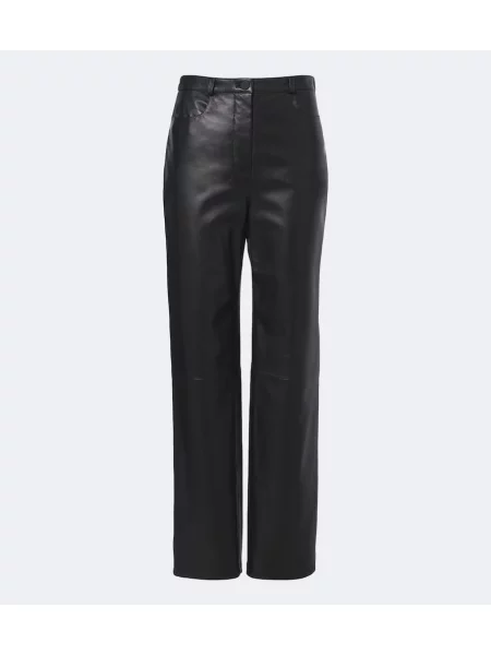 Pantaloni Loulou De Saison din piele negru