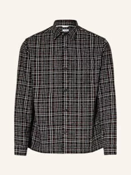 Paul Flanelová Svrchní Košile černá/ světle šedá/ tmavě oranžová černá