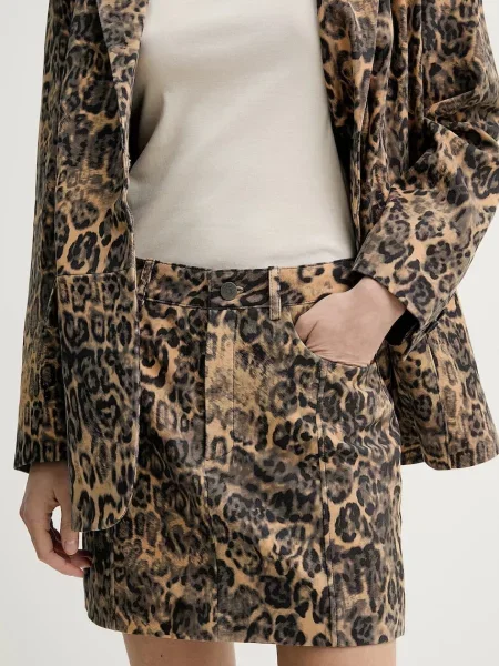 Fustă din piele Gestuz bej