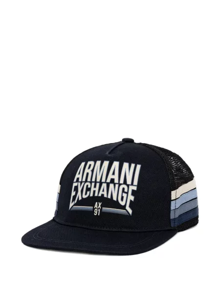 Șapcă Armani Exchange cu imagine plasă albastru