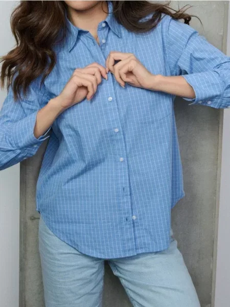 Картата сорочка блакитний
