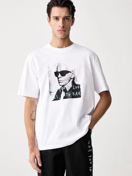 Karl Lagerfeld Jeans тениска мъжка от x Pietro Terzini бяло