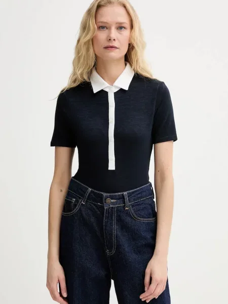 Rag & Bone tricou polo bleumarin