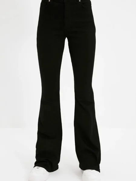 Blugi Dewberry cu talie înaltă negru