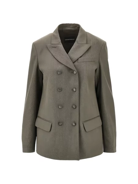 Sacou Emporio Armani de lână cu două rânduri de nasturi maro