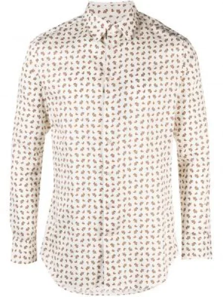 Риза Etro с принт с пейсли десен бяло
