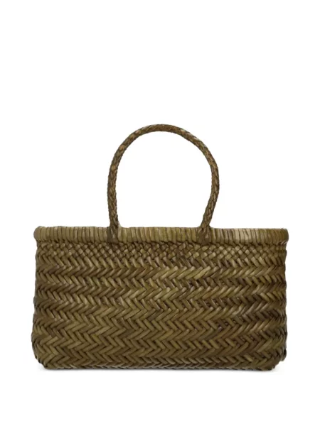 Bőr lapos talpú shopper táska Dragon Diffusion zöld