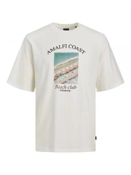 JACK & JONES Tricou bej / albastru / negru / alb