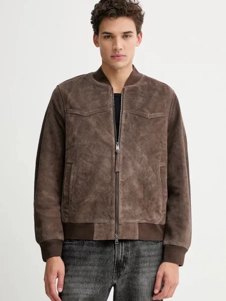Велурено яке бомбър AllSaints ZEALAND кафяво