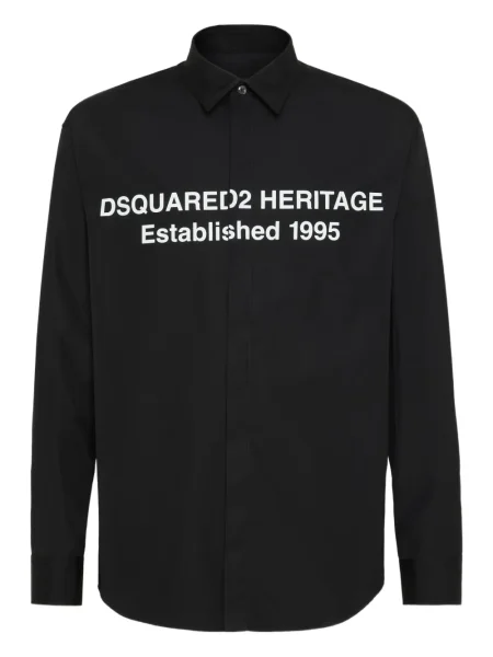 Cămașă Dsquared2 cu imagine negru