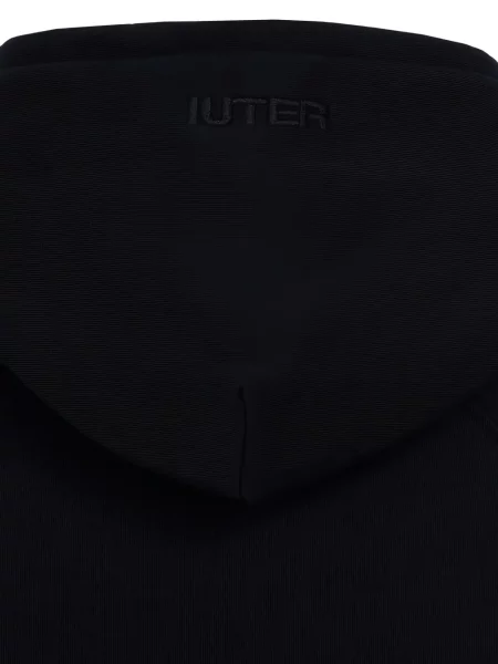 Суичър с качулка Iuter с автограф с връзки черно