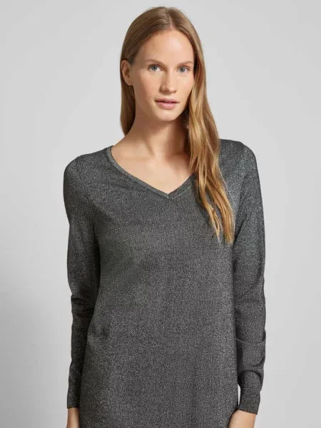 Sukienka z dzianiny z efektowną przędzą model HAPPYSHINE' Vero Moda czarna