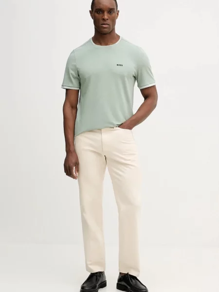 Однотонная футболка Boss Green зеленая