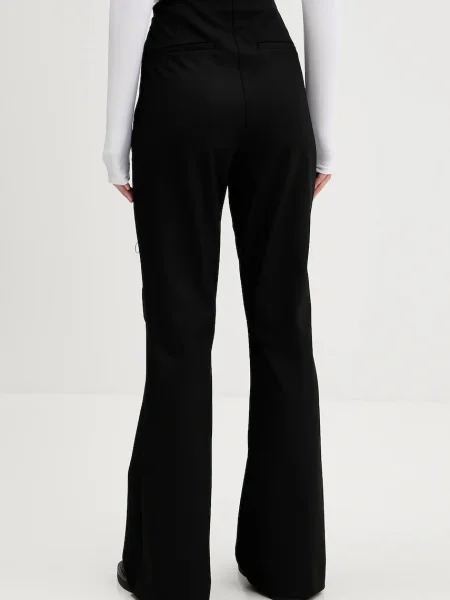 Kalhoty Abercrombie & Fitch zvony high waist černá