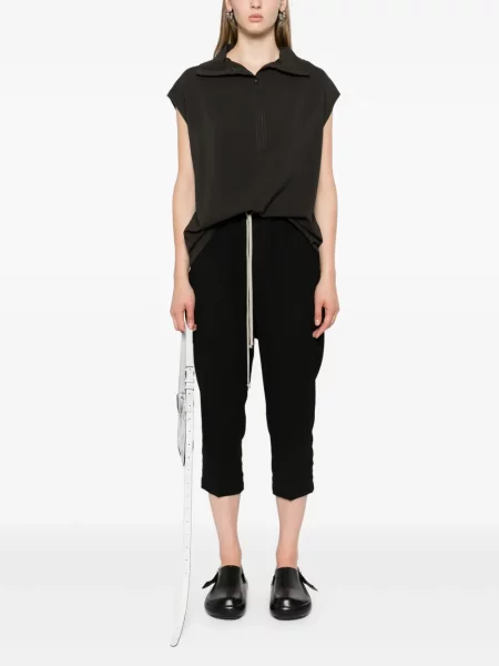 Vilnonės kelnės Rick Owens apkarpytas juoda