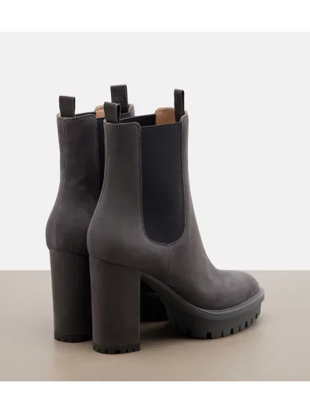 Semišové chelsea boots Gianvito Rossi sivá
