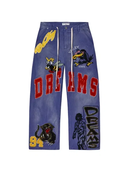 Pantaloni Vale cu aplicații business albastru