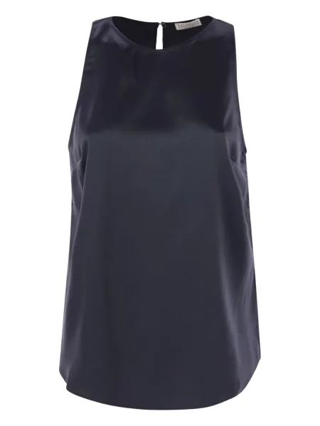 Bluzka Brunello Cucinelli bez rękawów niebieska