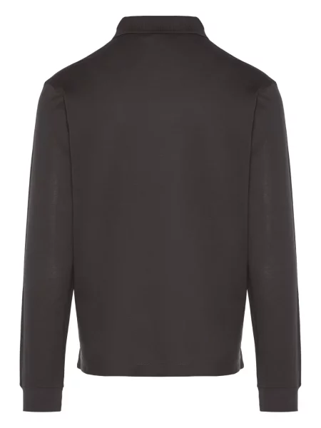 Lung tricou polo Paul & Shark cu autograf maro