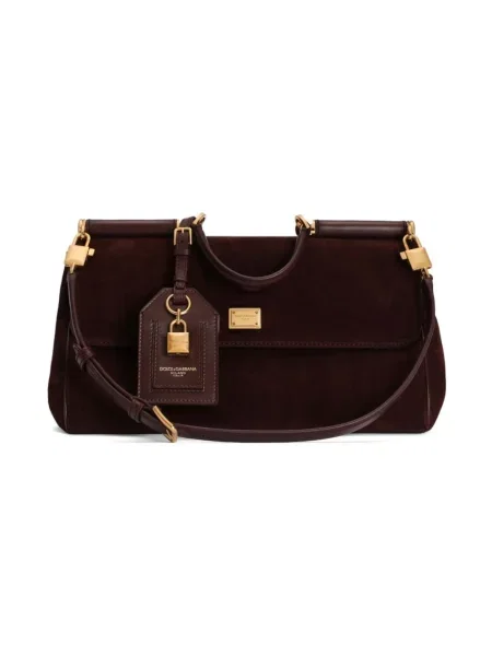 Torebka Dolce And Gabbana zamszowa brązowa