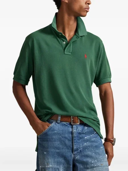 Dlouhá pruhovaná s límcem kšiltovka Polo Ralph Lauren modrá