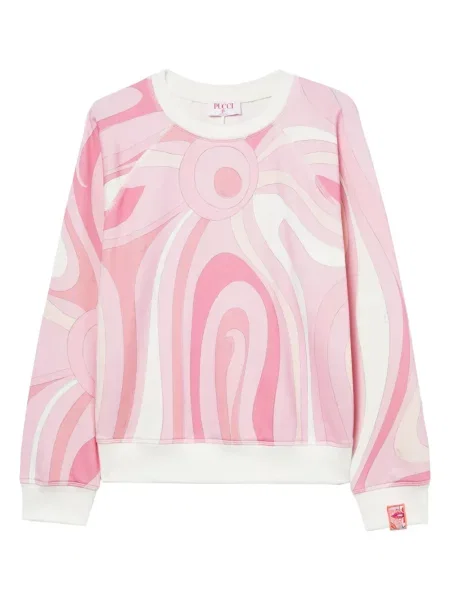Hanorac din fleece Pucci din fleece cu imagine roz