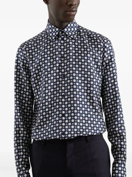Cămașă Dolce & Gabbana cu imagine cu imprimeu geometric albastru