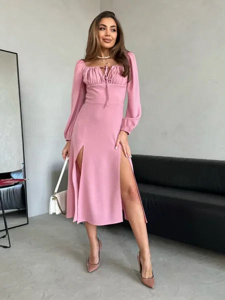 ISSA Plus Сукня міді рожевий