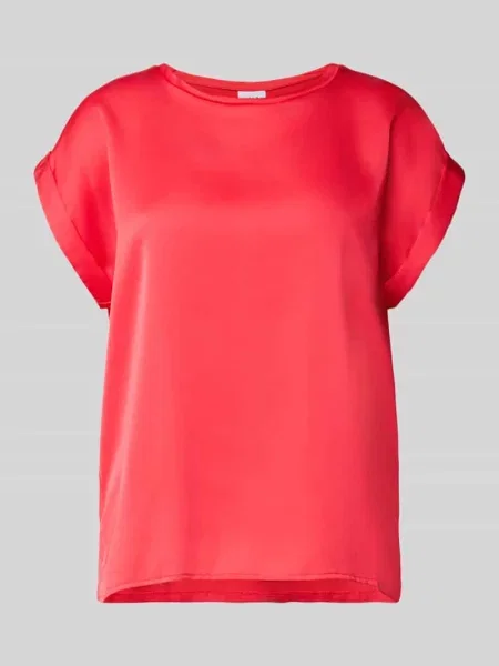 T-shirt z okrągłym dekoltem model „ELLETTE” Vila czerwona