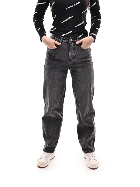 Прямі джинси RELUCKY темно-сірий бавовна/поліестер сірі