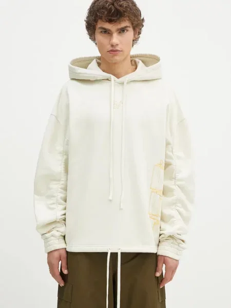 A-COLD-WALL* hanorac de Shroud Hoodie barbati cu glugă cu imprimeu bej