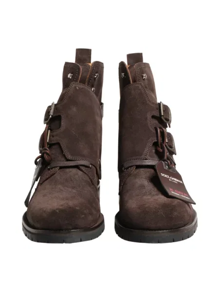Botki Dolce And Gabbana skórzane brązowe